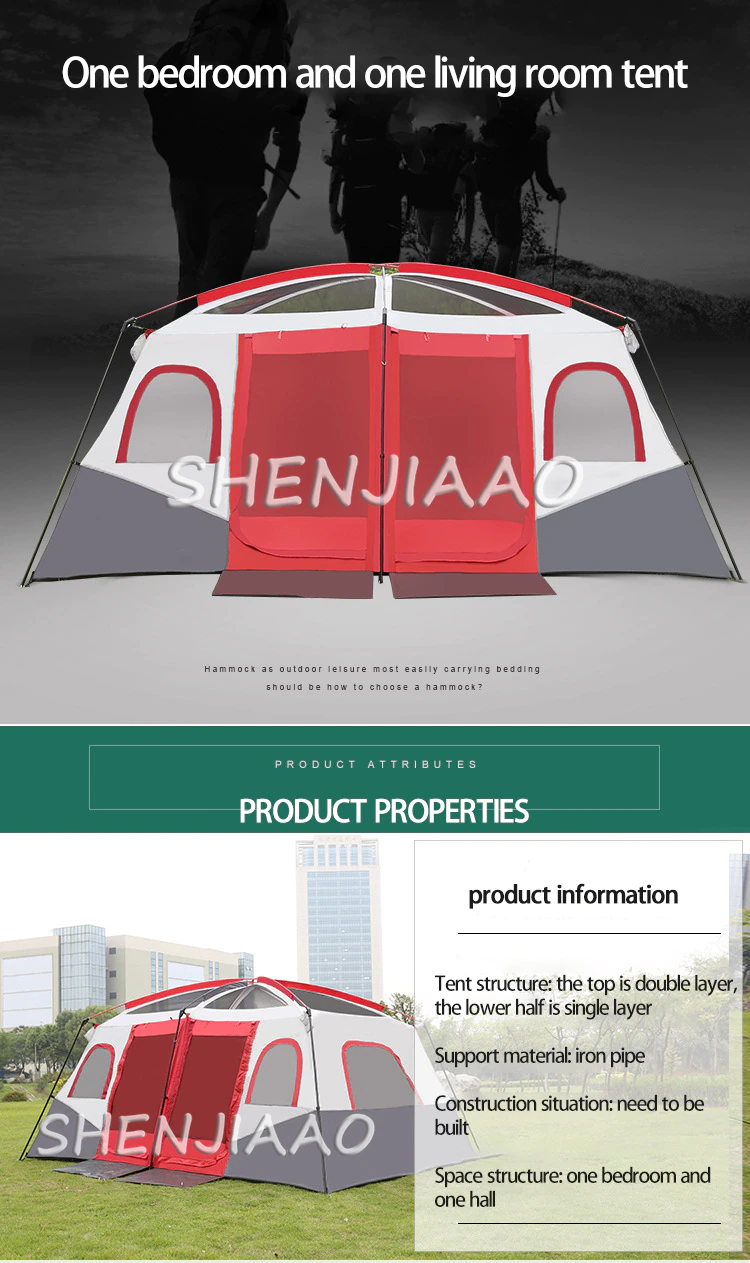 Cheap Goat Tents Outdoor Camping Tent With One Bedroom And One Living Room Single Layer Tent Is Waterproof And Can Accommodate More Than 8 People Tents 